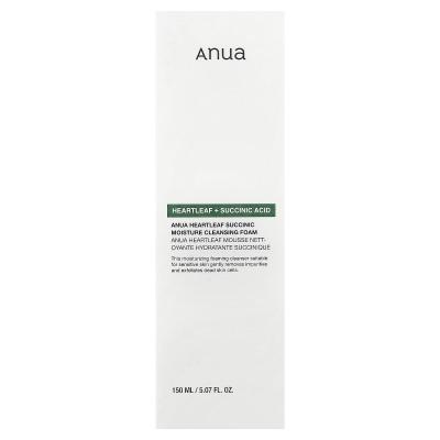 Anua, Heartleaf Succinic Moisture Cleansing Foam, 5.07 fl oz (150 ml)