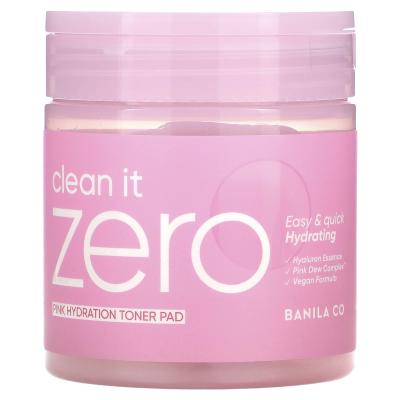 Banila Co, Clean it Zero، وسادة تونر للترطيب الوردي، 70 ضمادة، 7.94 أونصة سائلة (235 مل)