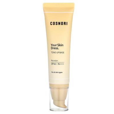 Cosnori, Your Skin Dress، قاعدة توحيد لون البشرة، بورسلين، عامل حماية من الشمس 50+ PA++++، 1.69 أونصة سائلة (50 مل)