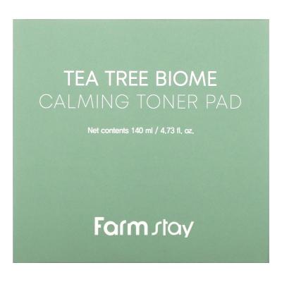 Farmstay, Tea Tree Biome، وسادة تونر مهدئة، 4.73 أونصة سائلة. أوقية. (140 مل)