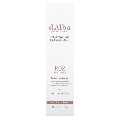 d'Alba, احترافي، مصل عطري لإصلاح الشعر، R02 Rose Freesia، 1.69 أونصة سائلة (50 مل)