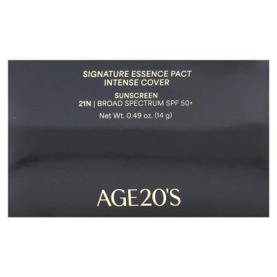 AGE20'S, Signature Essence Pact، تغطية مكثفة، عامل حماية من الشمس 50+، 21N، 0.49 أونصة (14 جم)