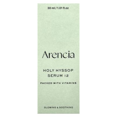 Arencia, Holy Hyssop Serum 12, All Skin Types, 1.01 fl oz (30 ml)