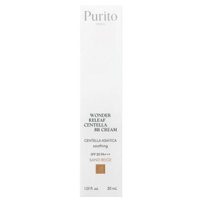 Purito, Wonder Releaf Centella BB Cream، عامل حماية من الشمس SPF 30 PA+++، 27 بيج رملي، 1.01 أونصة سائلة (30 مل)