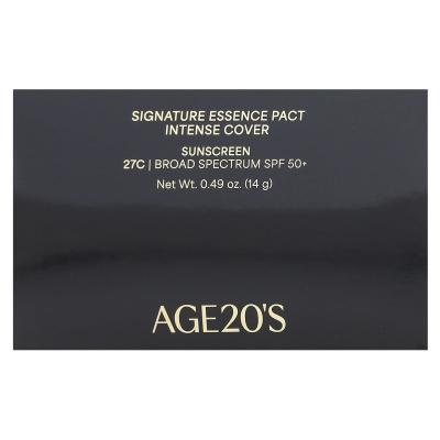AGE20'S, Signature Essence Pact، تغطية مكثفة، عامل حماية من الشمس 50+، 27C، 0.49 أونصة (14 جم)