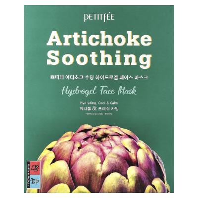 Petitfee, قناع الوجه بالخرشوف المهدئ، هيدروجيل بيوتي للوجه، 5 ورقات، 1.12 أونصة (32 جم) لكل واحدة