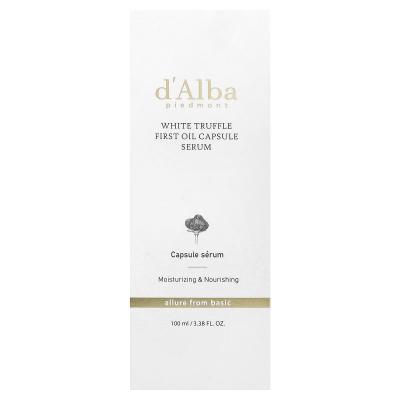 d'Alba, مصل كبسولة زيت الكمأة البيضاء الأول، 3.38 أونصة سائلة (100 مل)