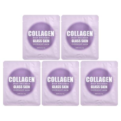 Lapcos, Deep Collagen Glass Skin Overnight Beauty Mask, 4 Sheets, 1.23 oz (35 g) Each