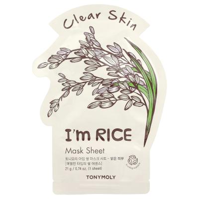 TonyMoly, I'm Rice، ورقة قناع جمال البشرة الصافية، ورقة واحدة، 0.74 أونصة (21 جم)