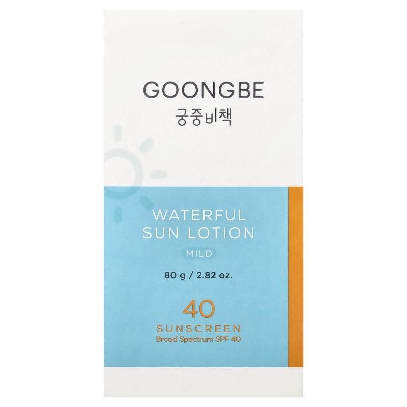 Goongbe, Waterful Sun Lotion واقي الشمس، خفيف، عامل حماية من الشمس SPF 40، 2.82 أونصة (80 جم)