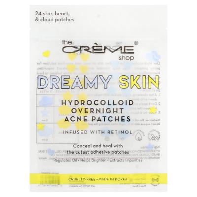 The Creme Shop, Dreamy Skin، رقعات الغروانية المائية لحب الشباب أثناء الليل، النجمة والقلب والسحابة، 24 رقعة