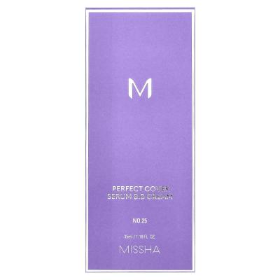 Missha, مصل التغطية المثالية B.B Cream، رقم 25 بيج دافئ، 1.18 أونصة سائلة (35 مل)