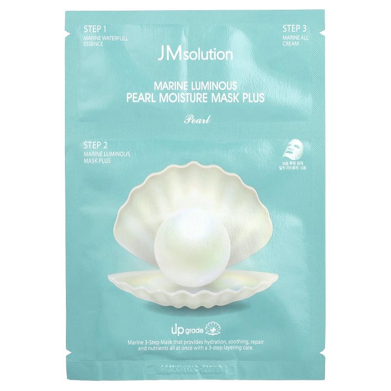 JM Solution, 3 Step Marine Luminous Pearl Deep Moisture Beauty Mask Plus, Pearl , 1 Set