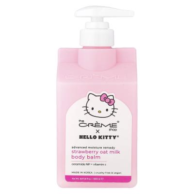 The Creme Shop, Hello Kitty®، بلسم علاجي مرطب متطور للجسم، حليب الشوفان بالفراولة، 16.9 أونصة سائلة (500 مل)