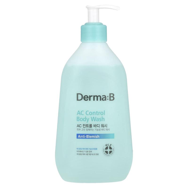 Derma:B, غسول الجسم للتحكم في مكيف الهواء، مضاد للعيوب، 14.2 أونصة سائلة (420 مل)