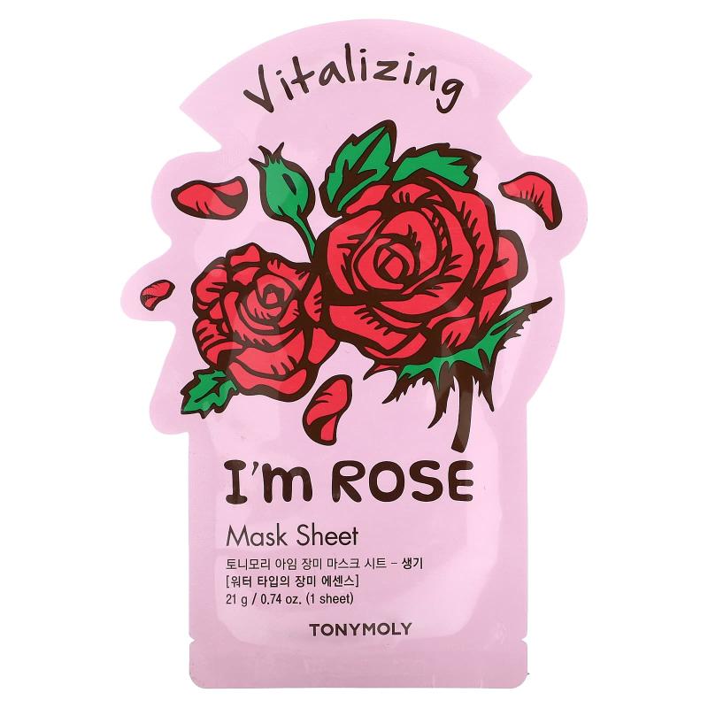 TonyMoly, I'm Rose, Vitalizing Beauty Mask Sheet, 1 Sheet, 0.74 oz (21 g)