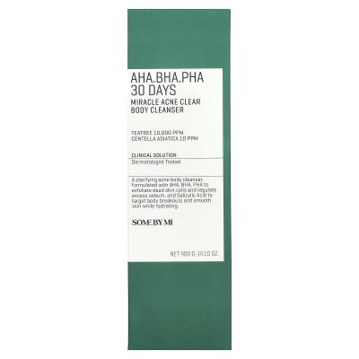 البعض من مي، آها. بها. PHA 30 Days Miracle Acne Clear Body Cleanser، 14.10 أونصة (400 جم)