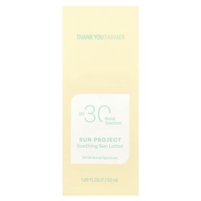 Thanks You Farmer, Sun Project، لوشن الشمس المهدئ، عامل حماية من الشمس 30، 1.69 أونصة سائلة (50 مل)