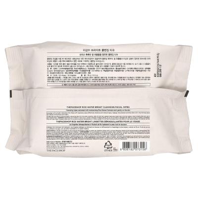 The Face Shop, ماء الأرز المشرق، مناديل تنظيف الوجه، 50 منديل
