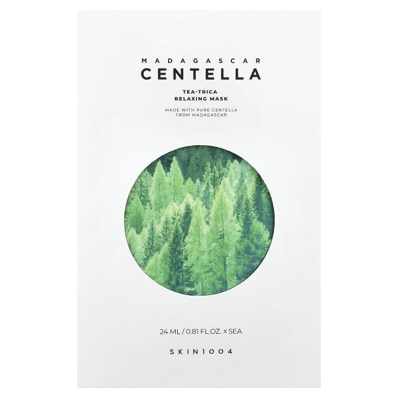SKIN1004, Madagascar Centella, Tea-Trica Relaxing Beauty Mask, 5 Sheets, 0.81 fl oz (24 ml) Each