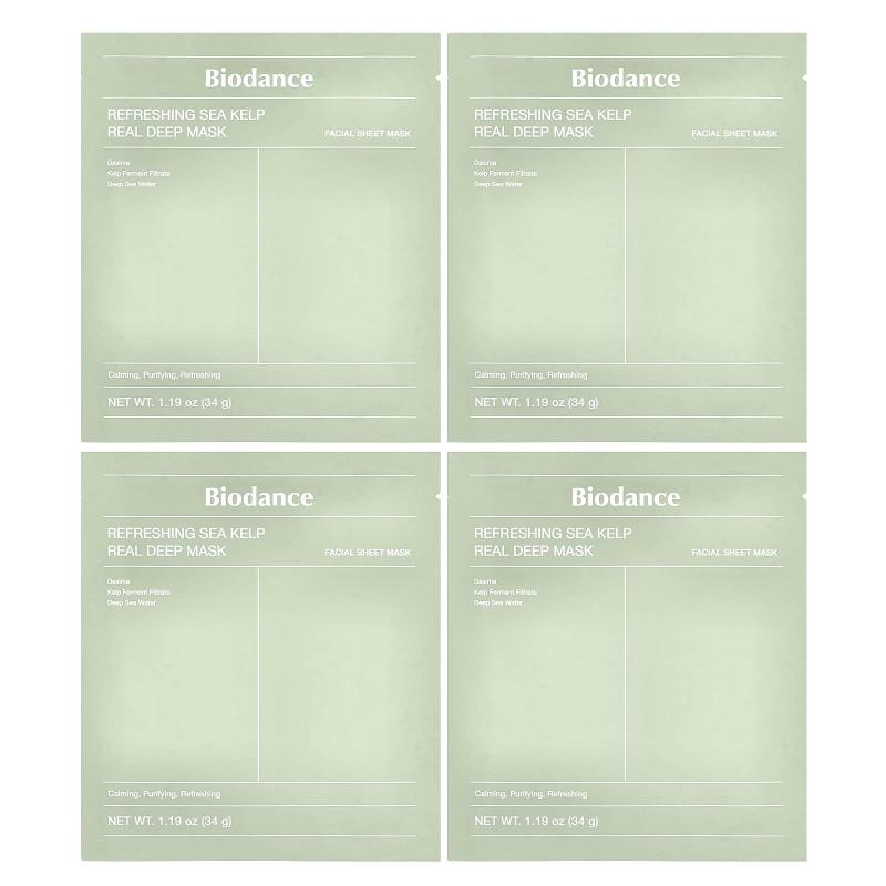 Biodance, Refreshing Sea Kelp Real Deep Beauty Mask, 4 Sheets, 1.19 oz (34 g) Each