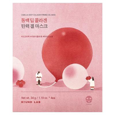 Round Lab, Camellia Deep Collagen Firm Gel Beauty Mask, 4 Pack, 1.19 oz (34 g)
