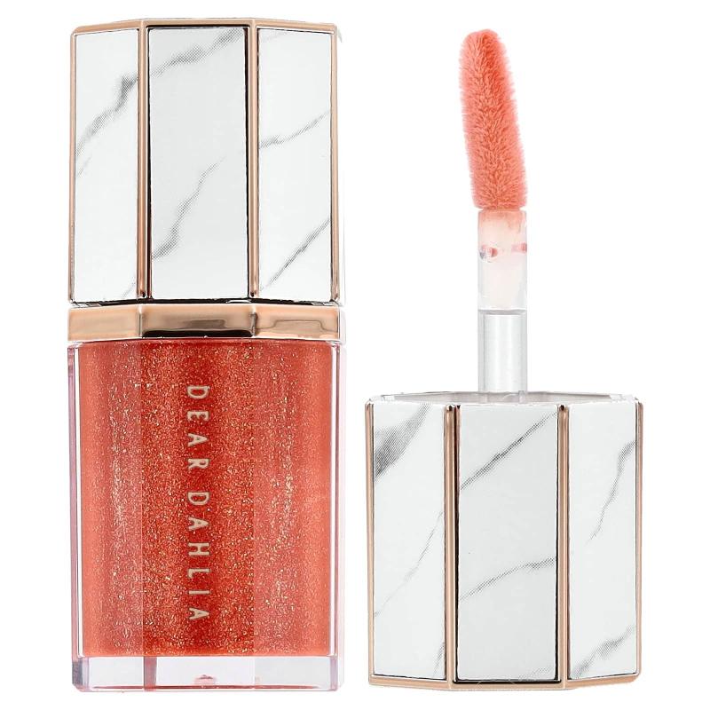 Dear Dahlia, معالجة الشفاه Paradise Aurora Shine، ملمع الشفاه، السماء البرونزية، 0.21 أونصة سائلة (6.5 مل)