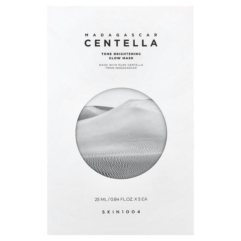 SKIN1004, Madagascar Centella, Tone Brightening Glow Beauty Mask, 5 Sheets, 0.84 fl oz (25 ml) Each