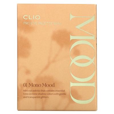 Clio, Pro Eye Palette Mini، 01 Mono Mood، 1 لوحة صغيرة