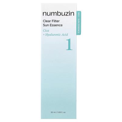 Numbuzin, رقم 1 Clear Filter Sun Essence، عامل حماية من الشمس 50+ PA++++، 1.69 أونصة سائلة (50 مل)