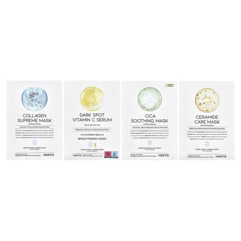 OOTD, Variety Hydrating Serum Sheet Beauty Masks, 12 Sheets, 0.88 oz (25 g) Each