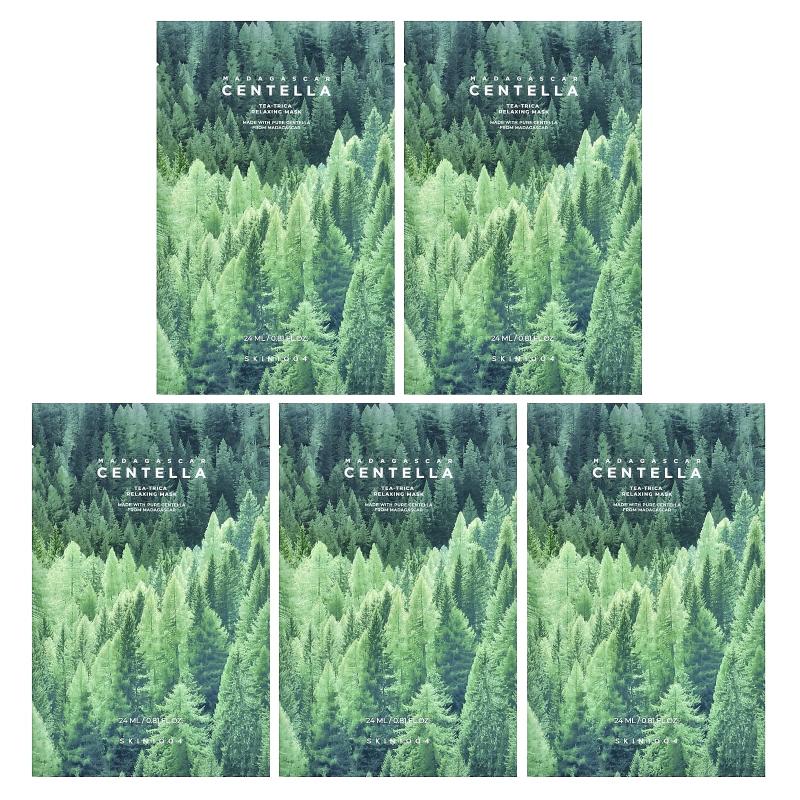 SKIN1004, Madagascar Centella, Tea-Trica Relaxing Beauty Mask, 5 Sheets, 0.81 fl oz (24 ml) Each