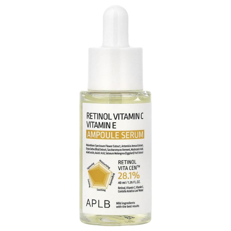 APLB, Retinol Vitamin C Vitamin E Ampoule Serum, 1.35 fl oz (40 ml)