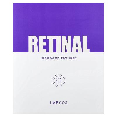Lapcos, Retinal Resurfacing Face Beauty Mask, 5 Sheets, 1.05 oz (30 g) Each
