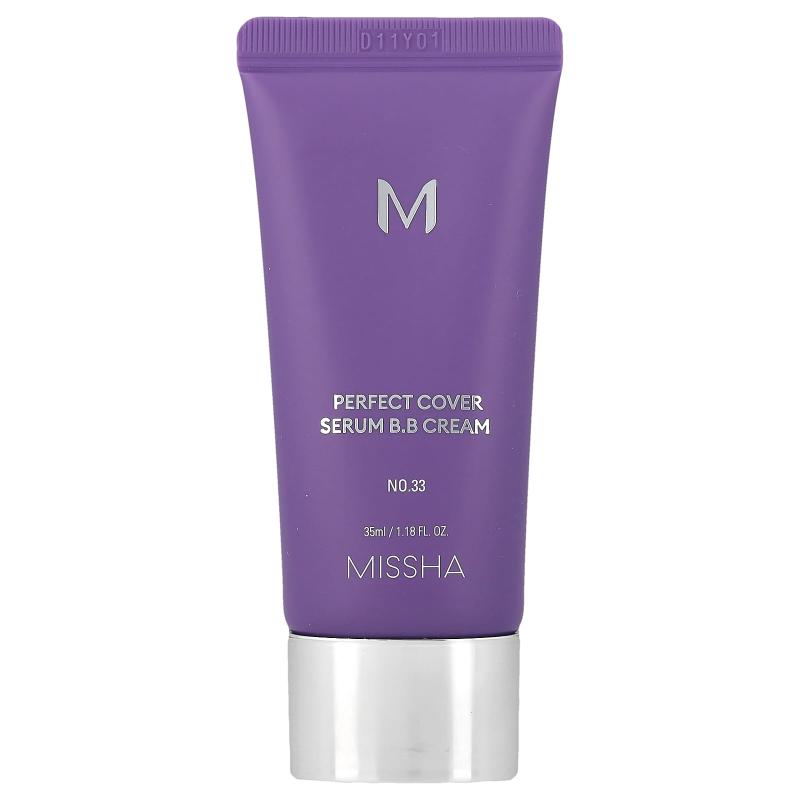 Missha, Perfect Cover Serum B.B Cream، رقم 33 أسمر، 1.18 أونصة سائلة (35 مل)