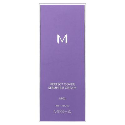 Missha, Perfect Cover Serum B.B Cream، رقم 33 أسمر، 1.18 أونصة سائلة (35 مل)