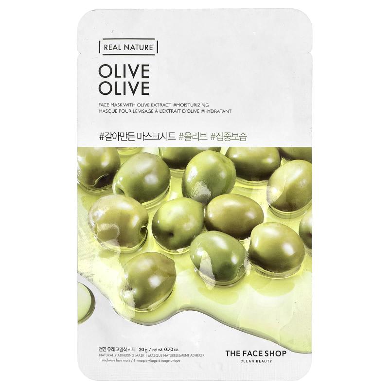 The Face Shop, Real Nature, Beauty Face Mask, Olive, 1 Sheet, 0.70 oz (20 g)