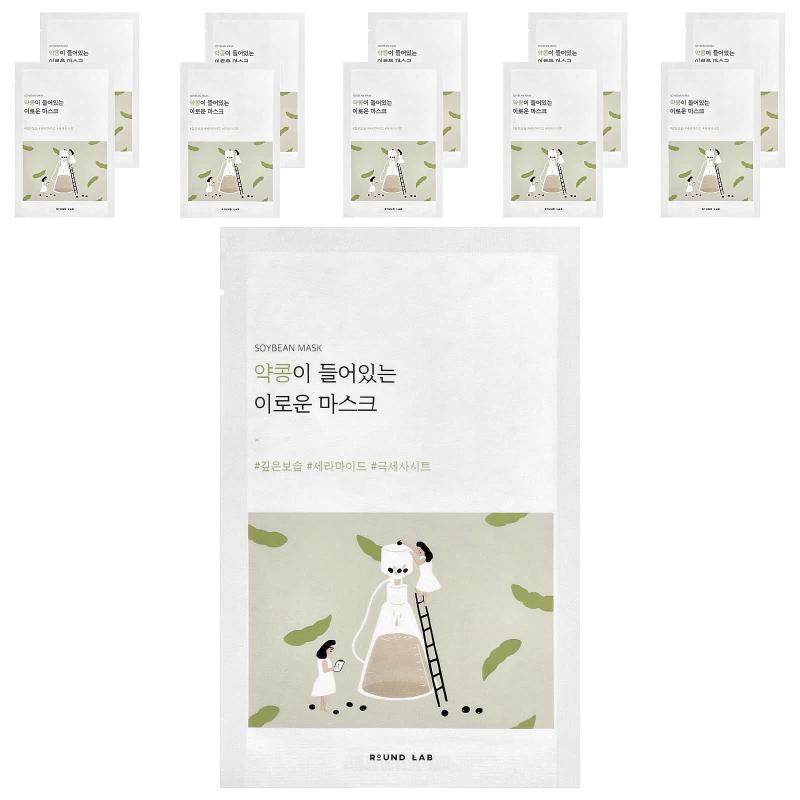 Round Lab, Soybean Beauty Mask, 10 Sheet Masks, 0.91 fl oz (27 ml) each