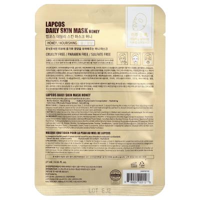 Lapcos, Honey Daily Skin Beauty Mask, Nourishing, 1 Sheet, 0.91 fl oz (27 ml)