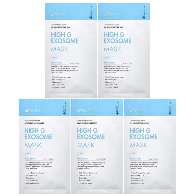 Neogen, High G Exosome Beauty Mask, Brightening, 5 Pack, 1.37 oz (39 g) Each