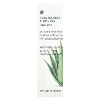 Nature Republic, Real Squeeze Aloe Vera، مستحلب، 4.39 أونصة سائلة (130 مل)