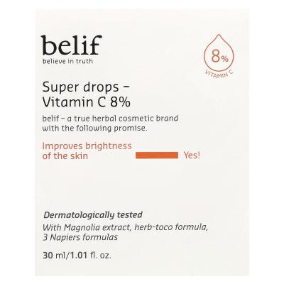 belif, Super Drops، فيتامين ج 8%، 1.01 أونصة سائلة (30 مل)