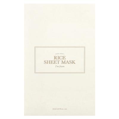 I'm From, قناع ورقي لجمال الأرز، 5 ورقات، 0.67 أونصة سائلة (20 مل) لكل واحدة