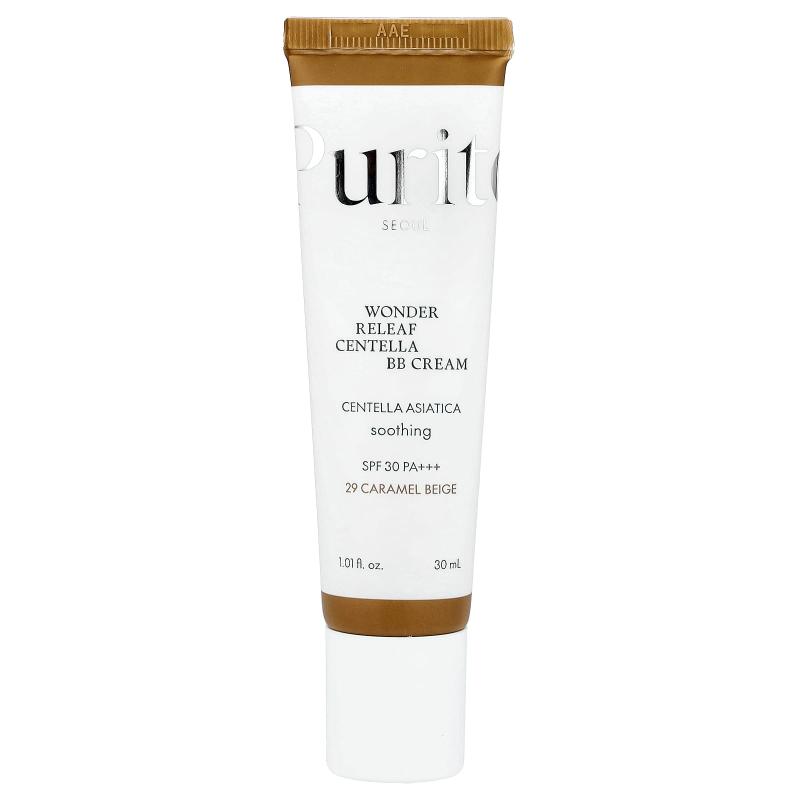 Purito, Wonder Releaf Centella BB Cream، عامل حماية من الشمس SPF 30 PA+++، 29 بيج كراميل، 1.01 أونصة سائلة (30 مل)