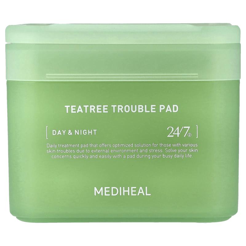 MEDIHEAL, وسادة شجرة الشاي المتاعب، 100 وسادة، 5.74 أونصة سائلة (170 مل)