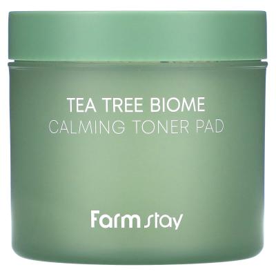 Farmstay, Tea Tree Biome، وسادة تونر مهدئة، 4.73 أونصة سائلة. أوقية. (140 مل)
