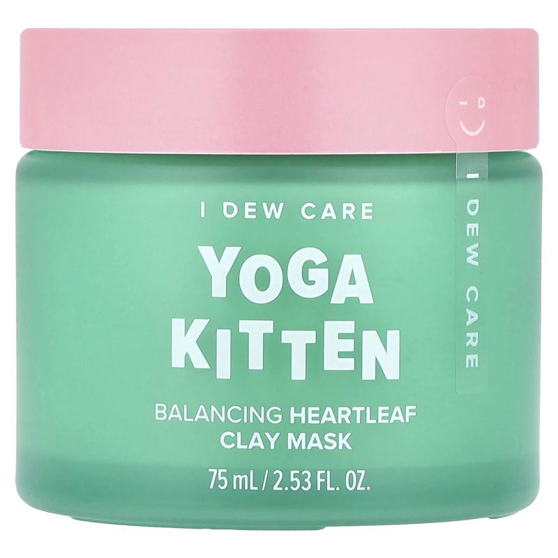 I Dew Care, Yoga Kitten، قناع الجمال المتوازن لطين أوراق القلب، 2.53 أونصة سائلة (75 مل)