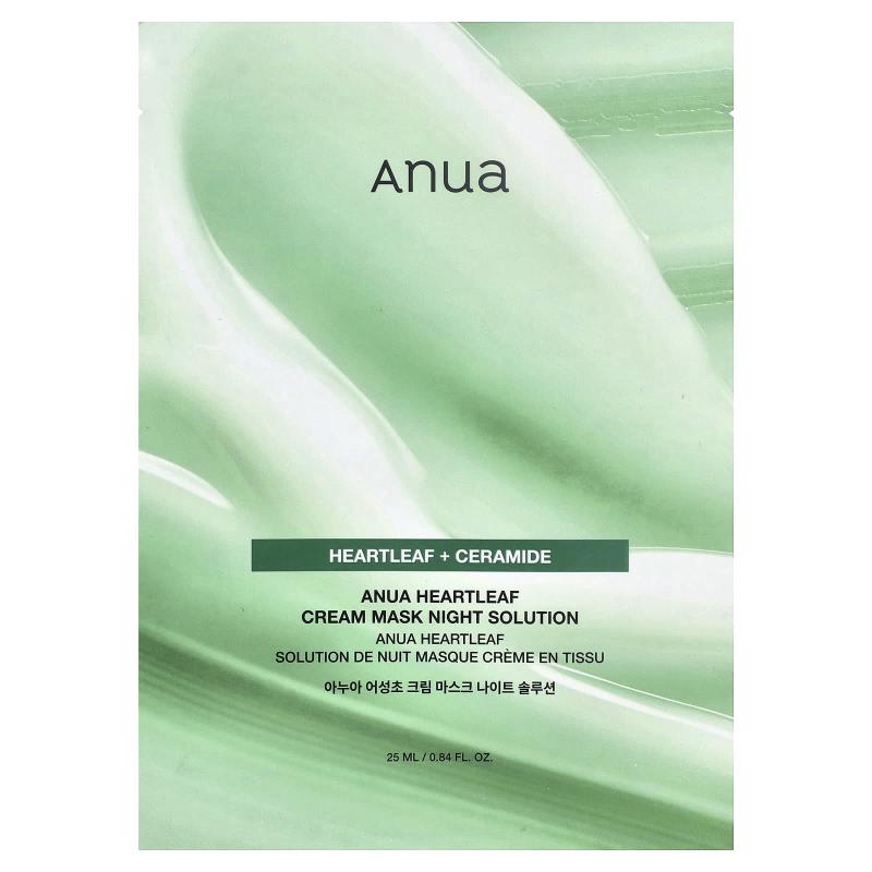 Anua, قناع الجمال الليلي Heartleaf Cream Beauty Mask، 0.84 أونصة سائلة (25 مل)