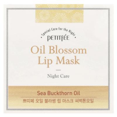 Petitfee, قناع الشفاه بزهرة الزيت، العناية الليلية، زيت نبق البحر، 15 جم
