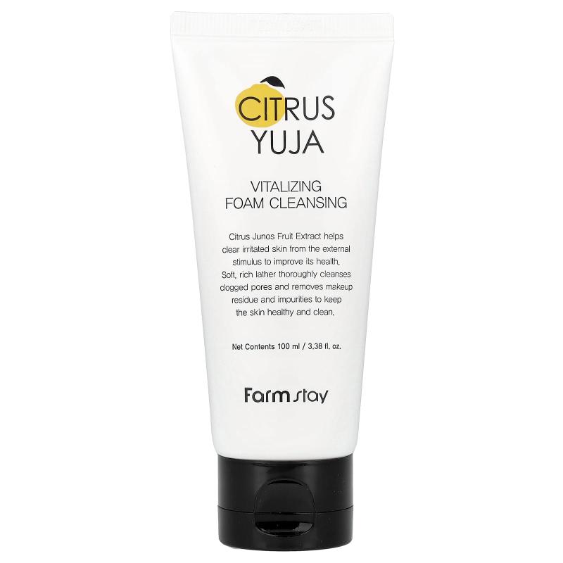 Farmstay, Citrus Yuja, Vitalizing Foam Cleansing, 3.38 fl oz (100 ml)